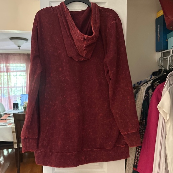 Zenana Mineral Wash Hoodie 1X Long sleeve - Picture 5 of 10